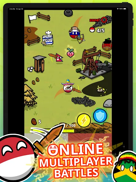 Countryball Potato Mayhem (Кантрибол Потето Мейхем)  [МОД Menu] Screenshot 5