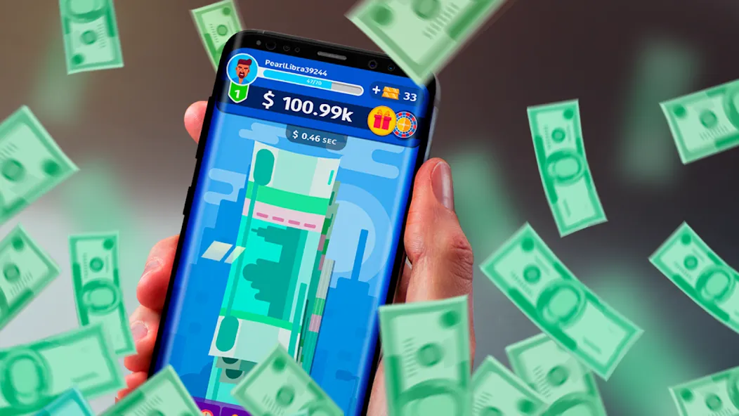 Money cash clicker  [МОД Много монет] Screenshot 1
