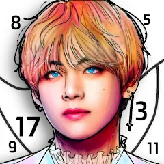 Скачать взлом Kpop Paint by Numbers BT21 [МОД Бесконечные монеты] на Андроид