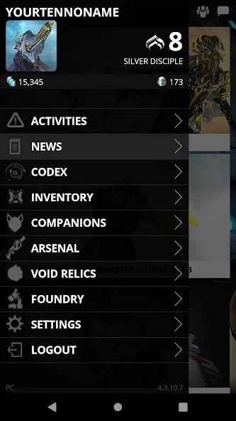 Warframe Companion (Уорфрейм Компаньон)  [МОД Много денег] Screenshot 1