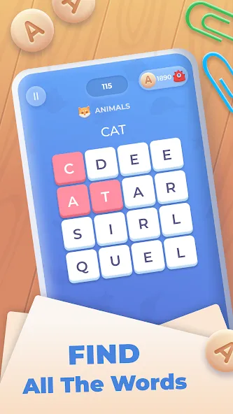 Word Wheel - Word Search  [МОД Много монет] Screenshot 2