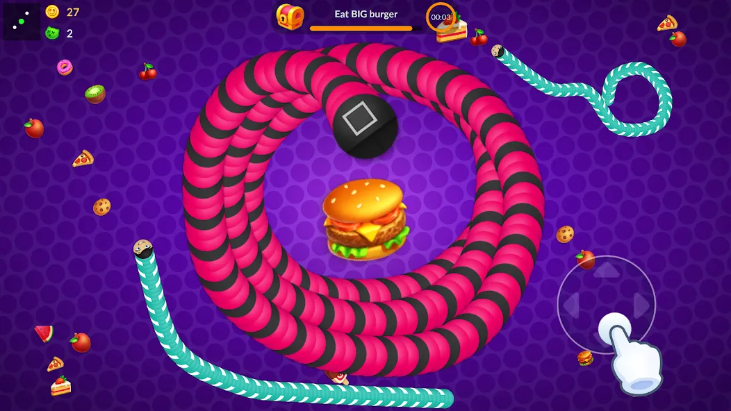 Snake vs Worms: Fun .io Zone  [МОД Бесконечные деньги] Screenshot 1