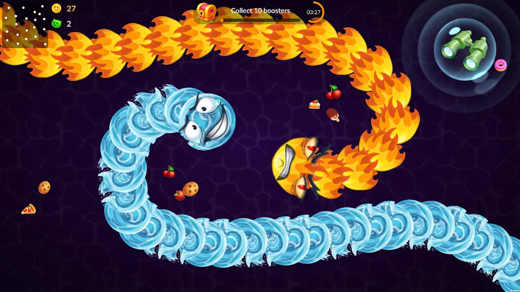 Snake vs Worms: Fun .io Zone  [МОД Бесконечные деньги] Screenshot 2