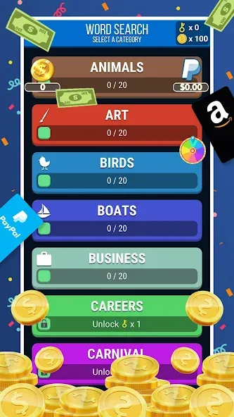 Make Money: Word Search (Мейк Мани)  [МОД Все открыто] Screenshot 1