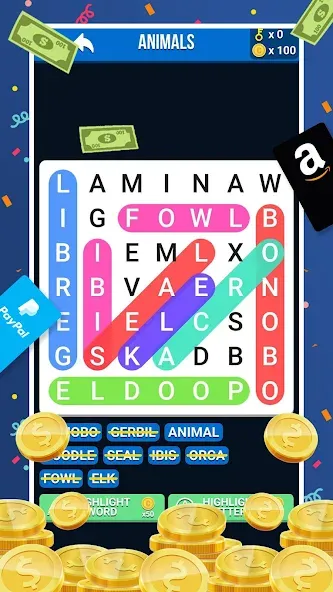 Make Money: Word Search (Мейк Мани)  [МОД Все открыто] Screenshot 2