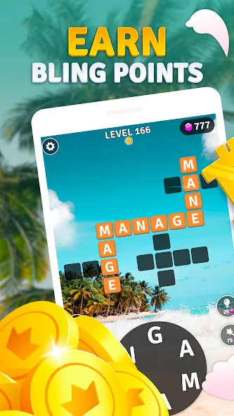 Word Breeze - Earn Bitcoin (Уорд Бриз)  [МОД Бесконечные деньги] Screenshot 1