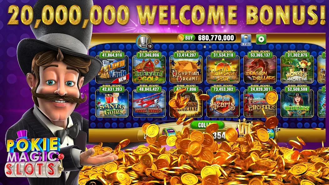 Pokie Magic Casino Slots (Поки Мэджик Казино Слоты)  [МОД Menu] Screenshot 1