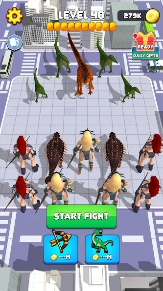 Dinosaur Monster Fight Battle (Бамбам Монстр Против 100 Дверей)  [МОД Menu] Screenshot 1
