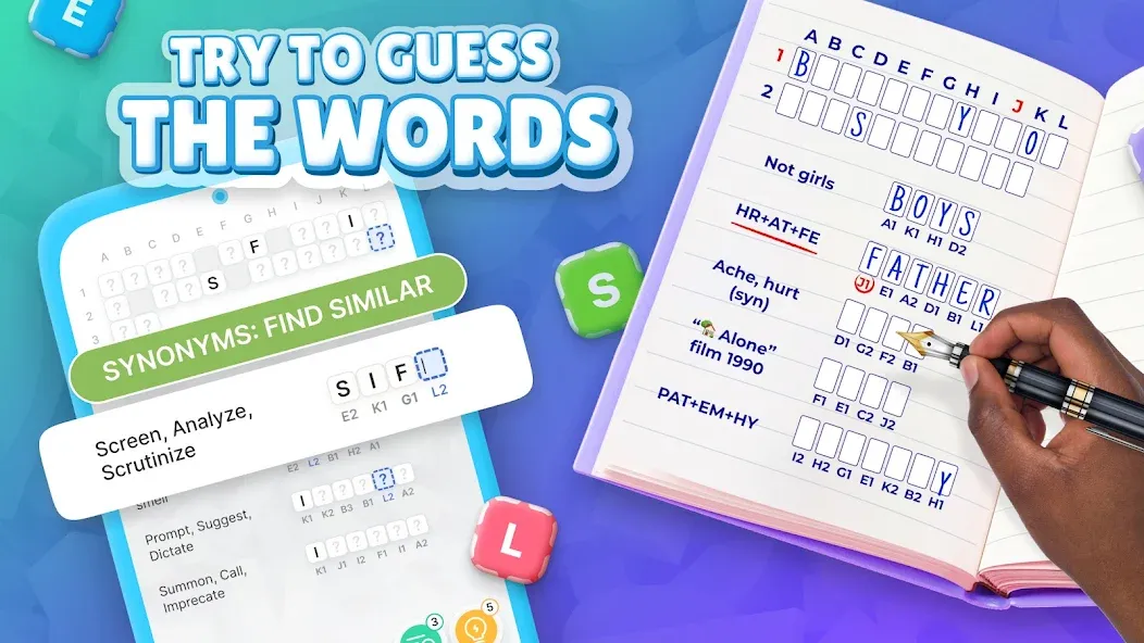 Acrostics－Cross Word Puzzles  [МОД Много монет] Screenshot 1
