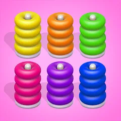 Скачать взлом Color Sort 3D — Hoop Stack [МОД Много монет] на Андроид