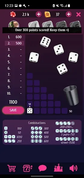 Farkle Pro - 10000 dice game  [МОД Бесконечные монеты] Screenshot 2