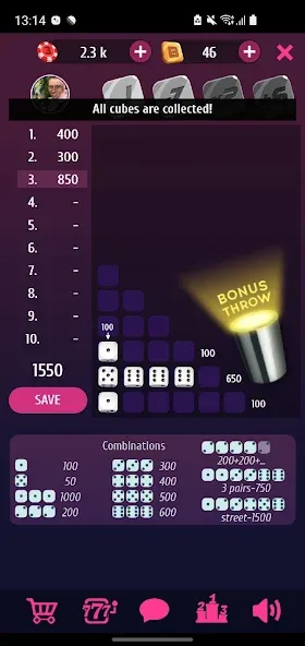 Farkle Pro - 10000 dice game  [МОД Бесконечные монеты] Screenshot 3